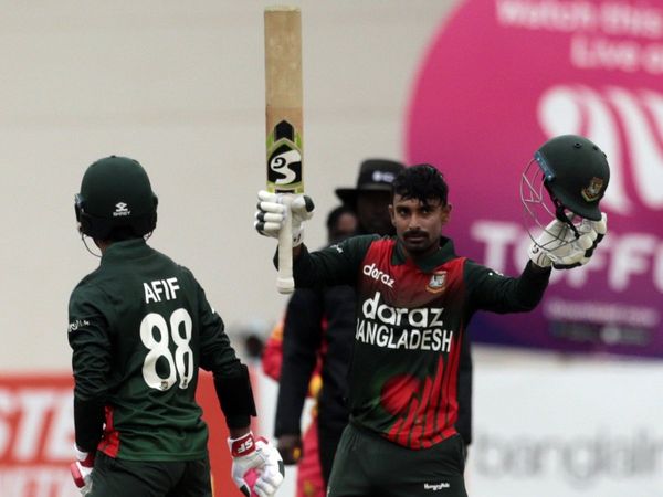 Liton Das century against Zimbabwe