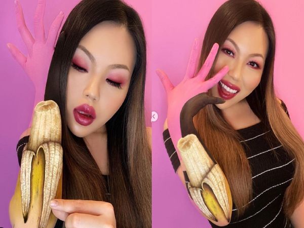 An artist used makeup to turn her hand into a banana video gone viral on social media
