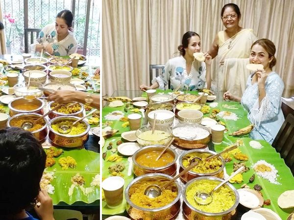 Malaika Arora Amrita Arora Onam Festival Celebration in Mother Joyce Polycarp house 