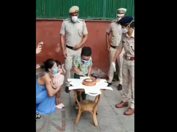 Delhi Police celebration birthday of MC Mary Kom's son
