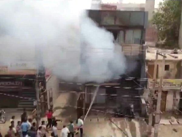 Massive fire broke out in a battery manufacturing factory