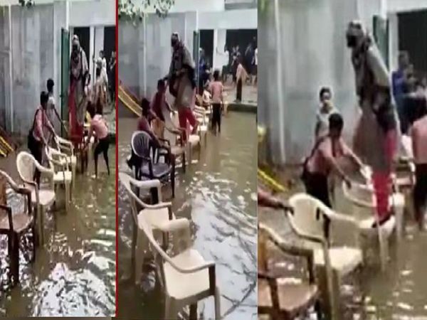 Mathura Students create chair bridge for teacher to help her enter school got suspended after video gone viral