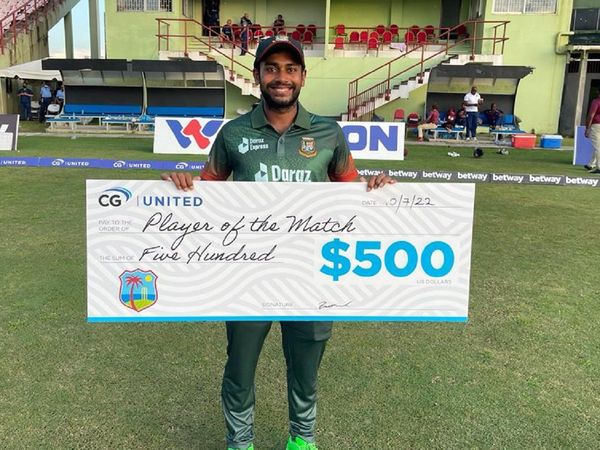 Man of the match Mehidy Hasan Miraz
