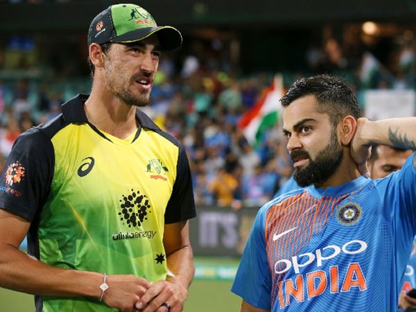 Mitchell Starc and Virat Kohli