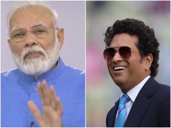 Narendra Modi and Sachin Tendulkar