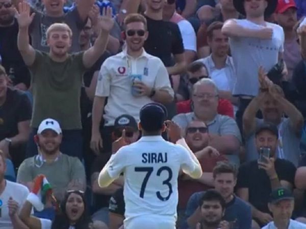 Mohammed Siraj exchange reactions with spectators at Leeds