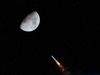 A piece of rocket will collide with Moon, coming at a speed of 9000 kilometers per hour
