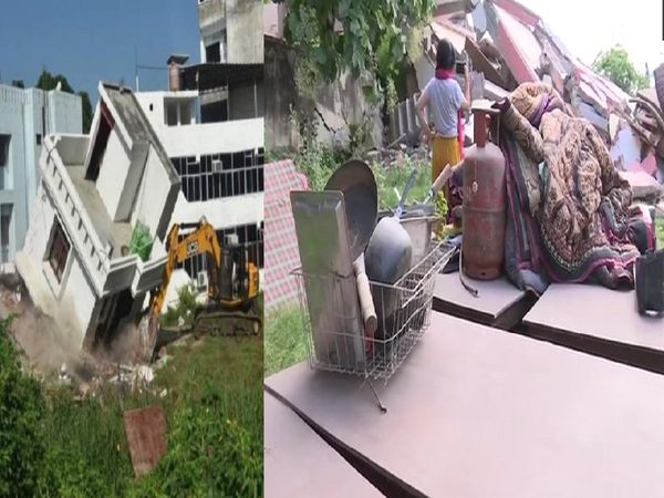 Gangster Mukhtar Ansari's illegally owned property demolished near Dalibagh Colony Lucknow UP