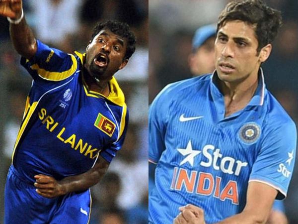 Muttiah Muralitharan and Ashish Nehra