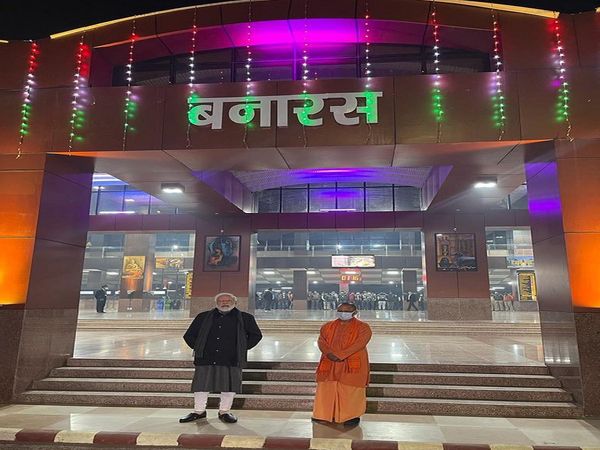 Narendra Modi, construction work at Banaras Railway Station, Kashi Vishwanath Dham, Varanasi, Yogi Adityanath