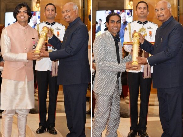 Neeraj Chopra and Pramod Bhagat recieve Padma Shri award