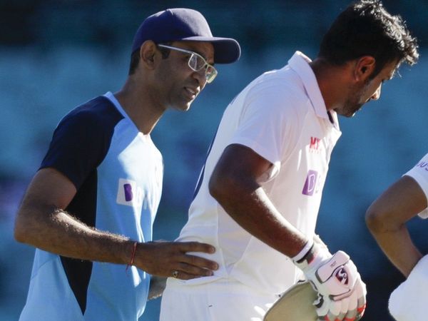 Nitin Patel with Ravichandran Ashwin