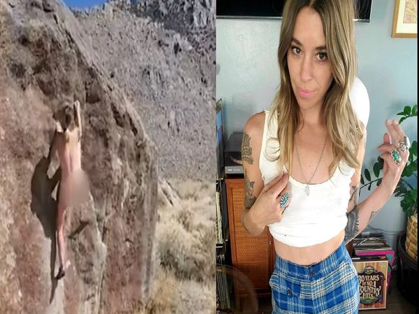 Naked rock climber says she loves posing for pics in the buff