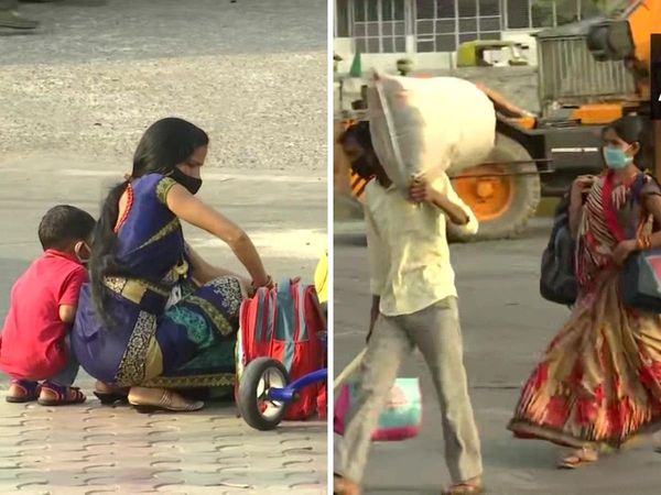 Delhi: Amid rising cases of COVID-19, migrant workers leaves for their native places