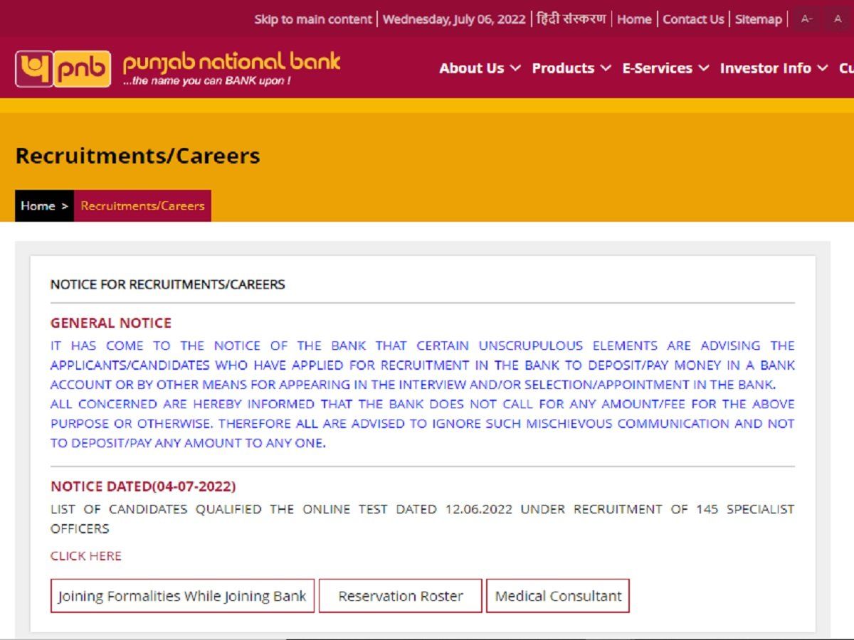 PNB SO Bharti 2022 Punjab National Bank Specialist Officer Recruitment ...