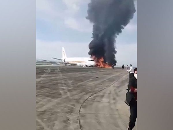 Tibet Airlines plane Skids on runway, catches fire at Chinese airport