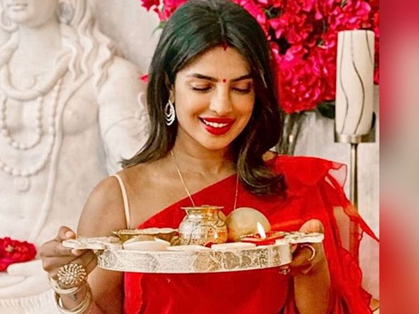 Priyanka Chopra karwa chauth look