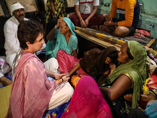 Priyanka Gandhi meets family of Agra man Arun Valmiki who died in police custody