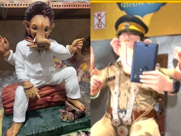 Pushpa and Singham style Bappa