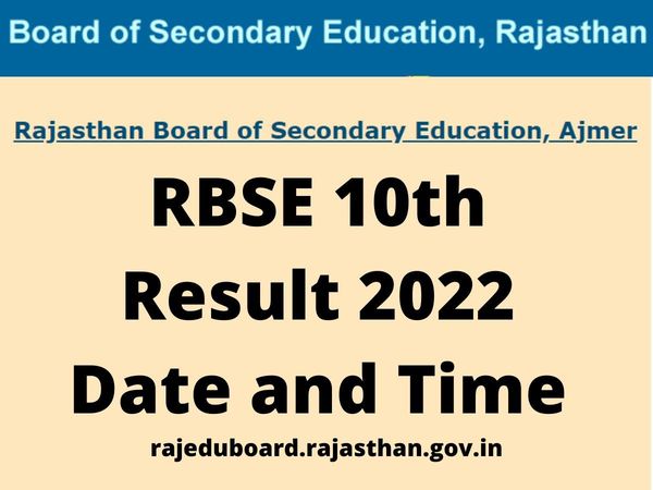 rbse, rbse 10th result 2022, rbse 10th result 2022 date