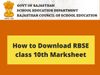 Rajasthan Board Class 10th Marksheet 2022: Know How to Download RBSE Class 10th Marksheet 2022 from Official Website rajresults.nic.in