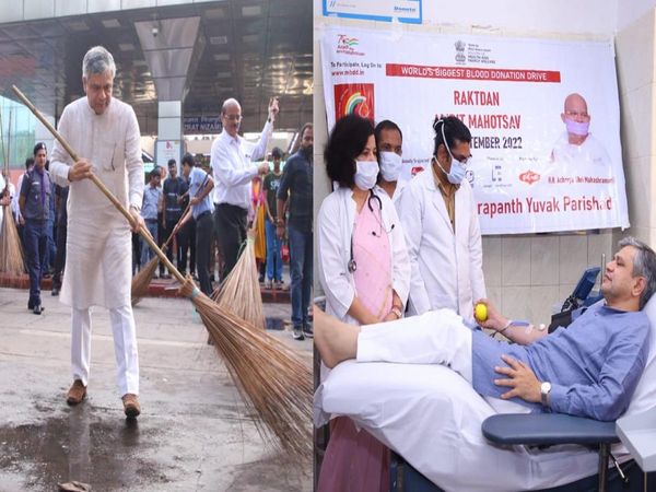 Railway started cleanliness fortnight and blood donation camp on PM's birthday, Railway Minister donated blood & sweep up