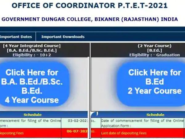 Rajasthan PTET Result 2021