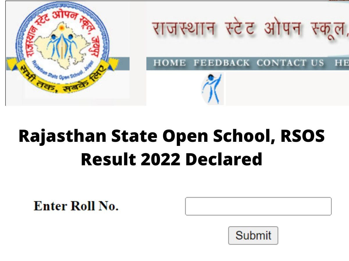 RSOS 10th 12th Result 2022 Rajasthan State Open School 10th And 12th
