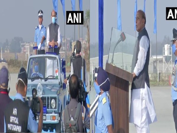 Defence Minister Rajnath Singh at the Combined Graduation Parade at Airforce Academy in Dundigal, in Hyderabad
