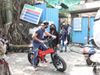 ranbir Kapoor on red fancy bicycle