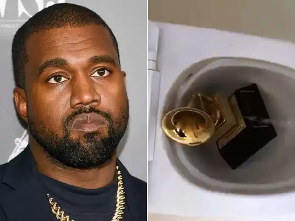 Rapper Kanye West post video Peeing on Grammy Award trophy