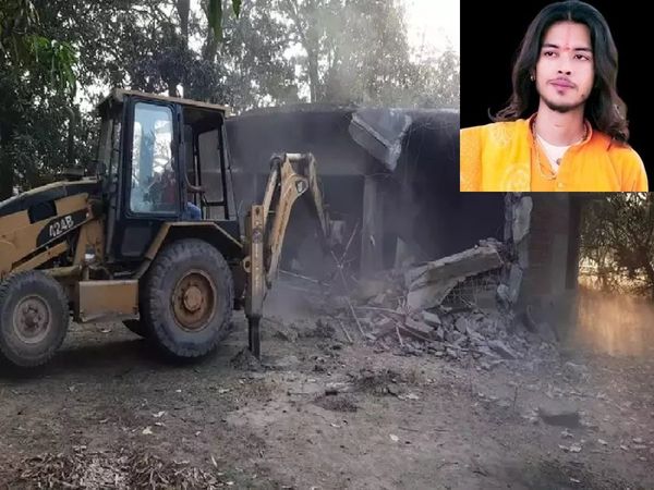 Rewa district officials demolished illegal properties of rape accused mahant with the help of bulldozer in MP