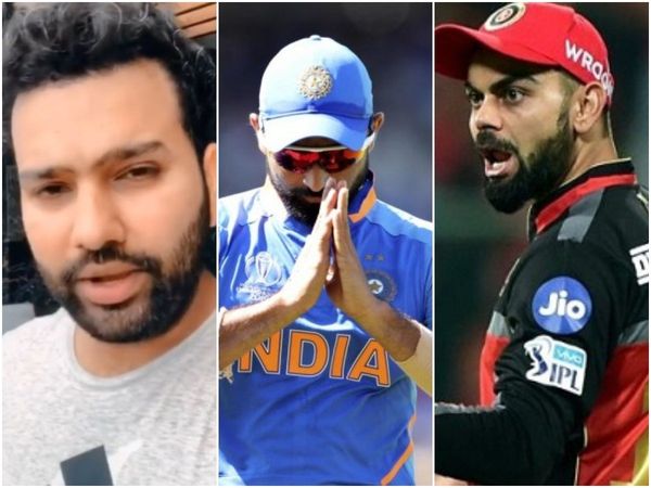 Rohit Sharma Mohammad Shami and Virat Kohli