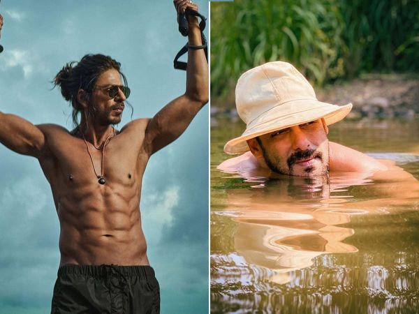 Salman Khan And Shah Rukh Khan fitness at 50 is on fire: Salman Khan And Shah Rukh Khan fitness at 50 is on fire: SRK Pathaan eight-pack abs look to Salman Sun-kissed Pictures Viral on Social media