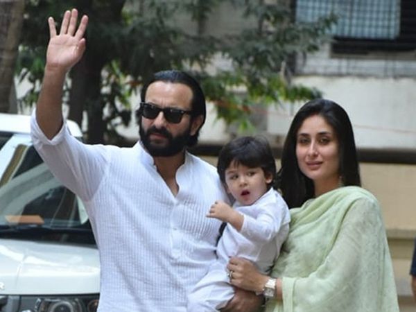 Saif Ali Khan with Kareena Kapoor and Taimur 