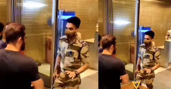 Salman Khan stopped at airport by CISF inspector watch video Salman Khan leaves for Russia for Tiger 3 shoot, CISF inspector stopped at airport, video goes viral