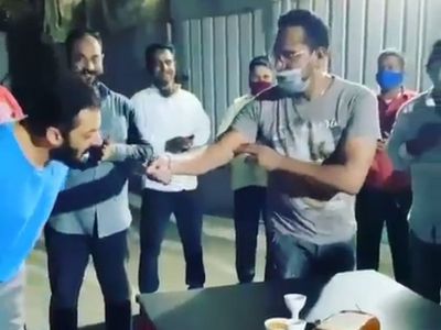 Salman Khan on Bodyguard Birthday Salman Khan on Bodyguard Birthday
