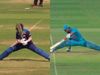 Shafali Verma and MS Dhoni full stretch on crease