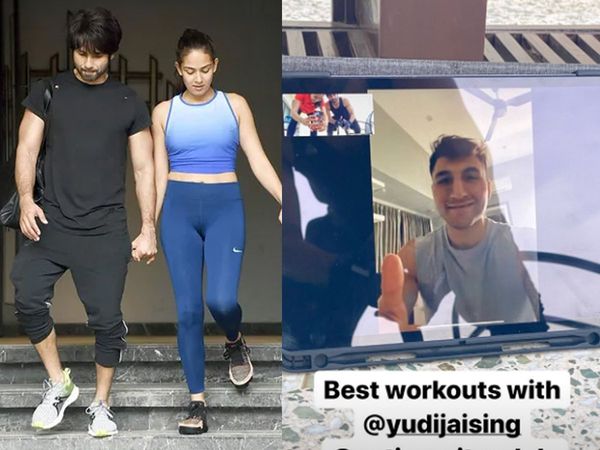 Shahid Kapoor and Mira Rajput take workout tips at home