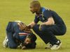 Injured Navdeep Saini with Shikhar Dhawan