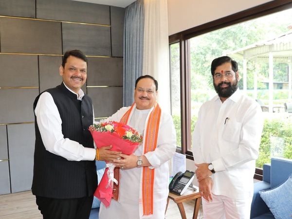Maharashtra CM Eknath Shinde and Deputy CM Devendra Fadnavis meet Rajnath singh and JP Nadda in Delhi