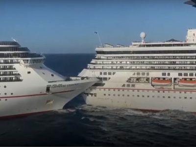 Collision between two cruise ships Collision between two cruise ships