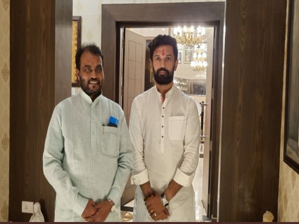  RJD Leader Shyam Rajak Meets Chirag Paswan in News Delhi