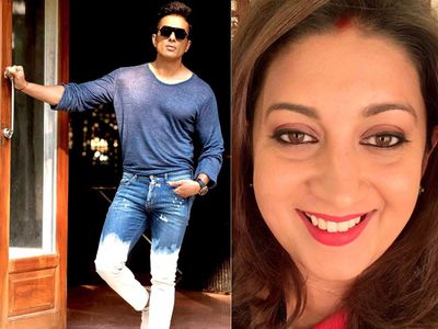 Sonu Sood, Smriti Irani Sonu Sood, Smriti Irani