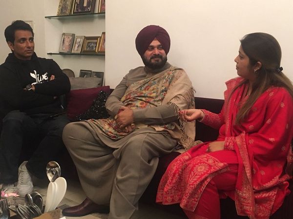 Sonu Sood's sister Malvika joins Congress in presence of Punjab CM Channi and Sidhu