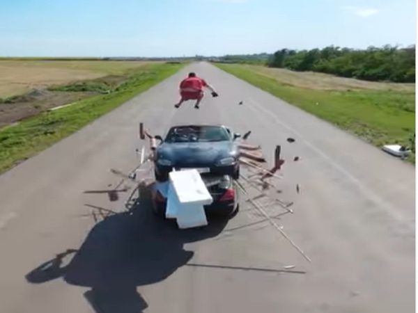 Man Doing Stunt On Car Then What Happened Watch Shocking Video
