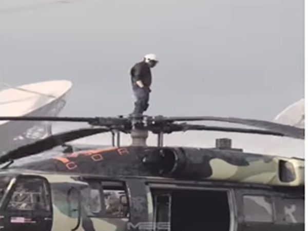 Man Doing Stunt on Helicopter Watch Shocking Viral Video