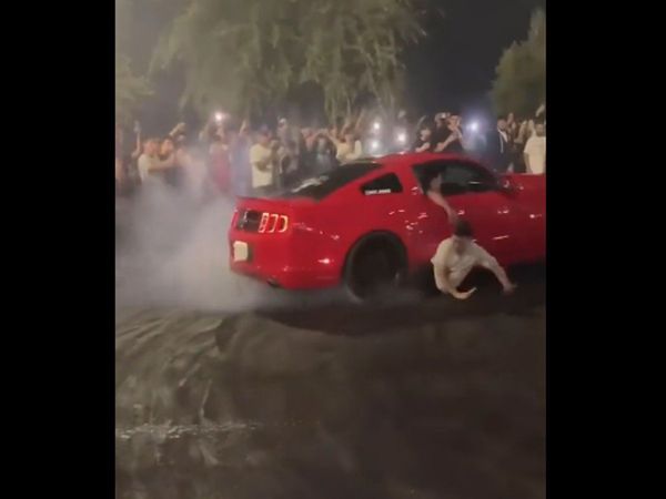 Man Doing Dangerous Stunt From Car Then What Happened Watch Viral Video