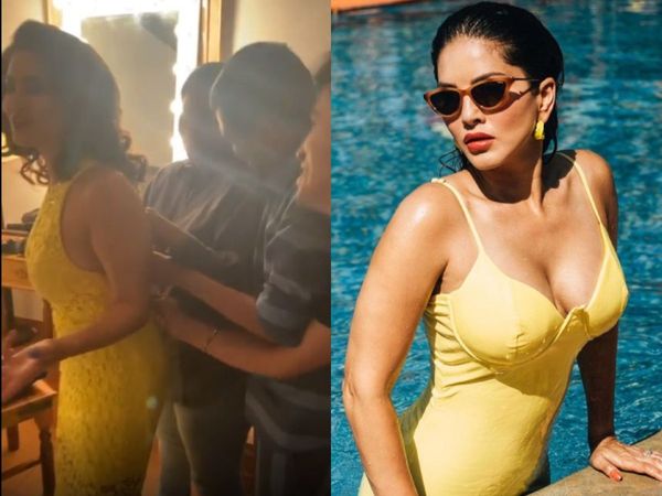 Sunny Leone Dressing by 3 people