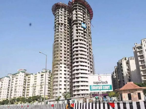 Supertech twin tower demolition timeline buildings to be bulldozed in seconds